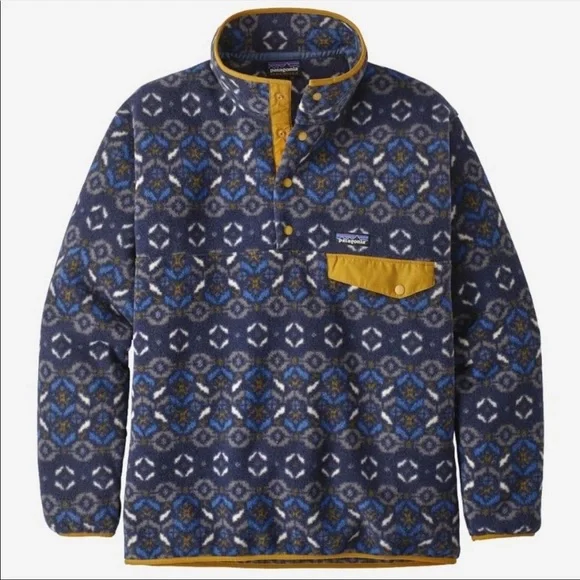 Patagonia Synchilla Snap T Fleece Pullover Tundra Cluster Navy Blue Men's Size M - Picture 14 of 14
